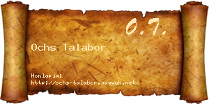 Ochs Talabor névjegykártya